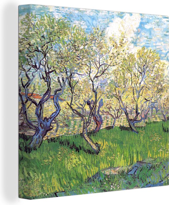 Tableau sur toile Verger avec pruniers en fleurs - Vincent van Gogh - 20x20 cm - Décoration murale