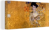 Canvas Schilderij Portret van Adèle Bloch-Bauer I - Schilderij van Gustav Klimt - 80x40 cm - Wanddecoratie