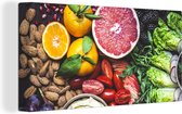 Toile Peinture Végétal - Fruit - Couleurs - 80x40 cm - Décoration murale