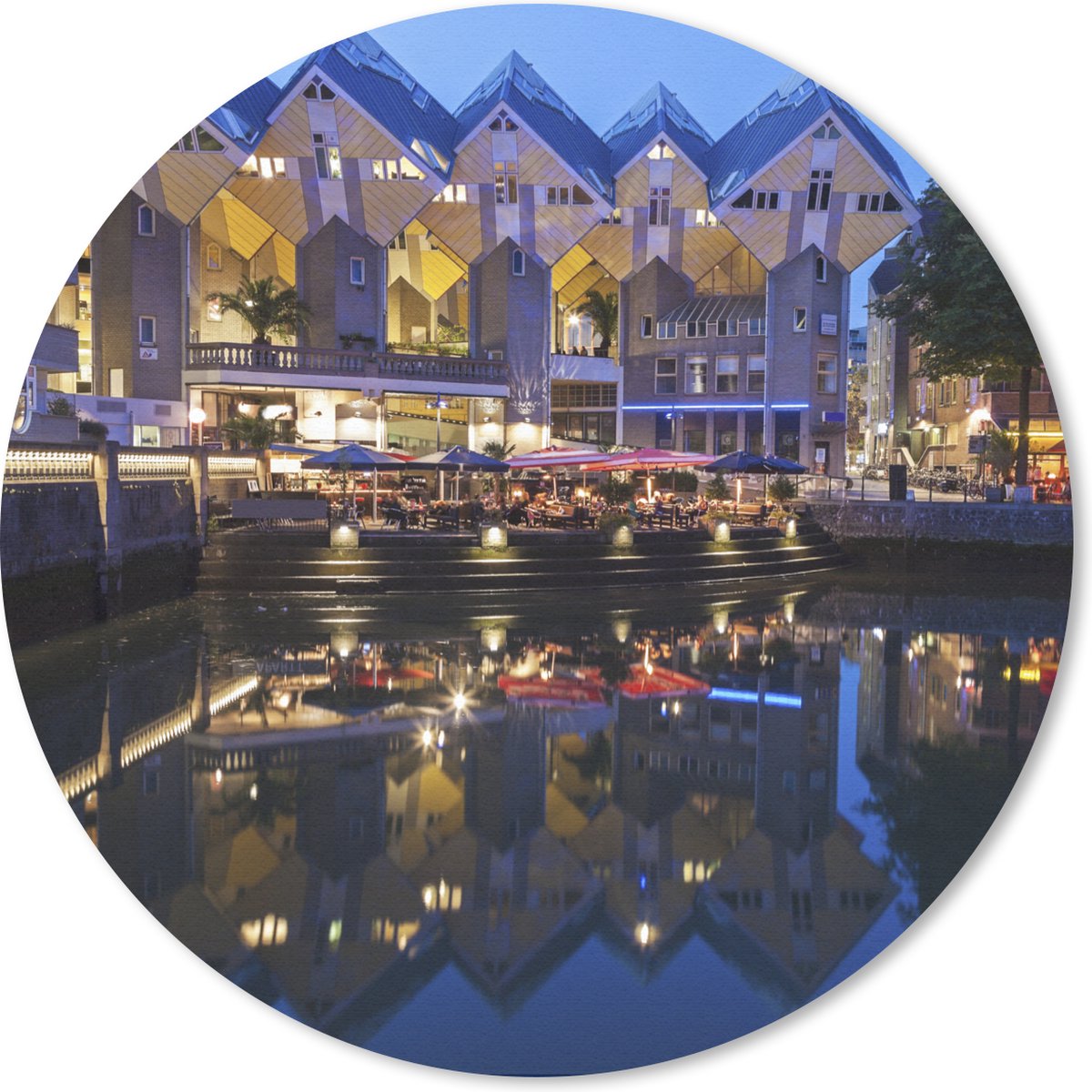 Muismat rond 30x30 cm - Mousepad Rotterdam - Water - Haven - Ronde muismatten