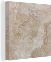 Canvas Schilderij Marmer met beige en wit - 20x20 cm - Wanddecoratie