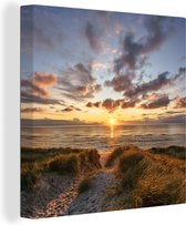 Peinture sur toile Coucher de soleil coloré sur les dunes calmes - 90x90 cm - Art Décoration murale