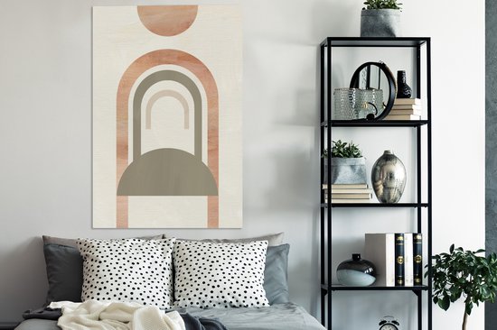 Toile Peinture Arch - Abstrait - Rose - 80x120 cm - Décoration murale