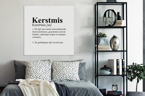 Tableau sur toile Proverbes - Citations - Définition de Noël - Dictionnaire - Noël - 90x90 cm - Décoration murale