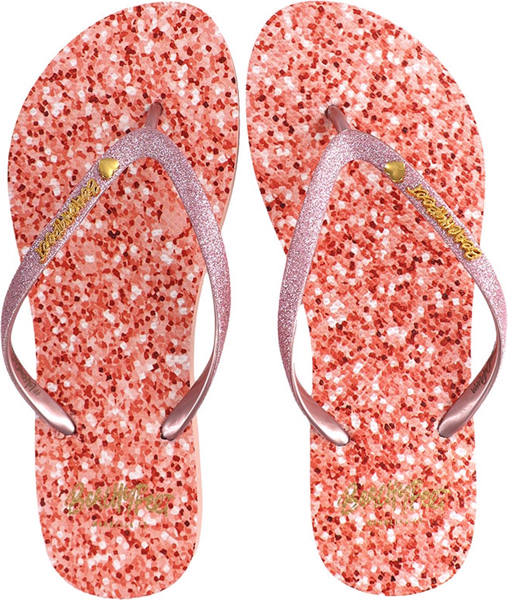 BeachyFeet Teenslippers Rose Shimmer - Roze - 35/36