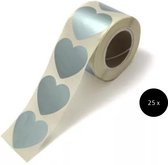 Sluitsticker - Sluitzegel - 25 stuks - Ice Blue Groen Blauw Hart - Groot 50mm - Trouwkaart - Geboortekaart | Ice Blue Hart | Hartjes - Hart | Envelop stickers | Cadeau - Traktatie | Leuk verpakt | Huwelijk - Babyshower