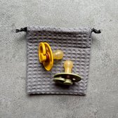 Fopspeen zakje - handmade by CYRIEL - lei grijs - voor 3 tutjes
