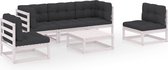 Decoways - 6-delige Loungeset met kussens massief grenenhout