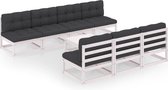 Decoways - 8-delige Loungeset met kussens massief grenenhout