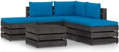 Decoways - 6-delige Loungeset met kussens grijs geïmpregneerd hout