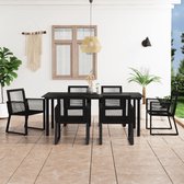 Decoways - 7-delige Tuinset PVC-rattan zwart