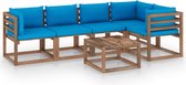 Decoways - 6-delige Loungeset pallet met kussens geïmpregneerd grenenhout