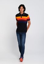 J&JOY - Poloshirt Mannen Moraine Lake Dark Navy Rainbow