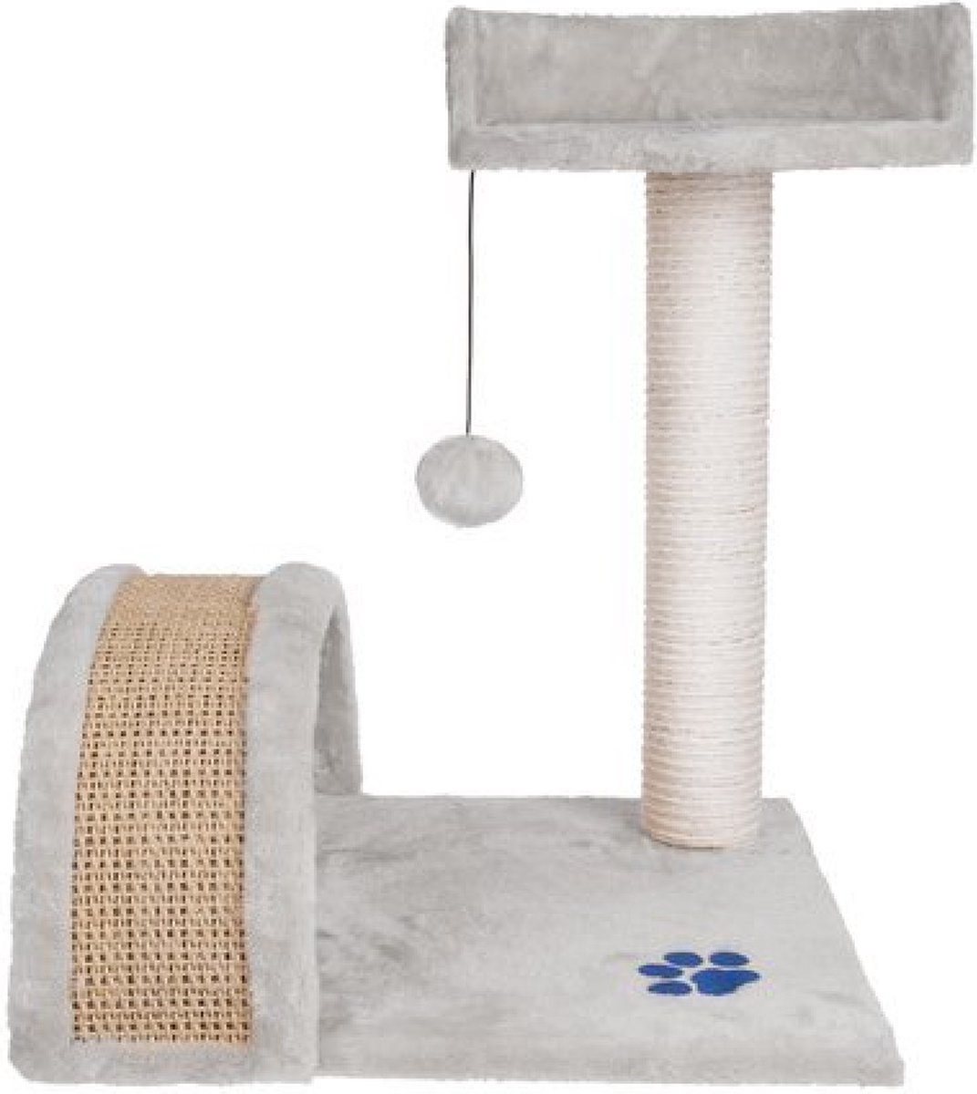 Katten krabpaal 50 cm - 1 etage - zacht velours - urenlang speelplezier - kattenhuisje - 1 platform - kado tip