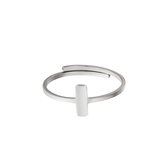 Minimalistische ring rechthoek | Zilver