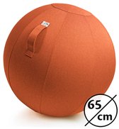Ella® Zitbal Linnen 65 CM - Zitballen met Hoes - Balanskruk – Luxe Yoga Bal - Ergonomische Bureaustoel Bal - Oranje