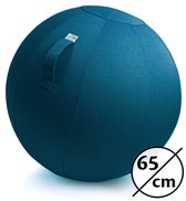 Backerz® Zitbal Linnen 65 CM - Zitballen met Hoes - Balanskruk – Luxe Yoga Bal - Ergonomische Bureaustoel Bal - Groenblauw