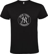 Zwart T-Shirt met “ New York Yankees “ logo Zilver Size S