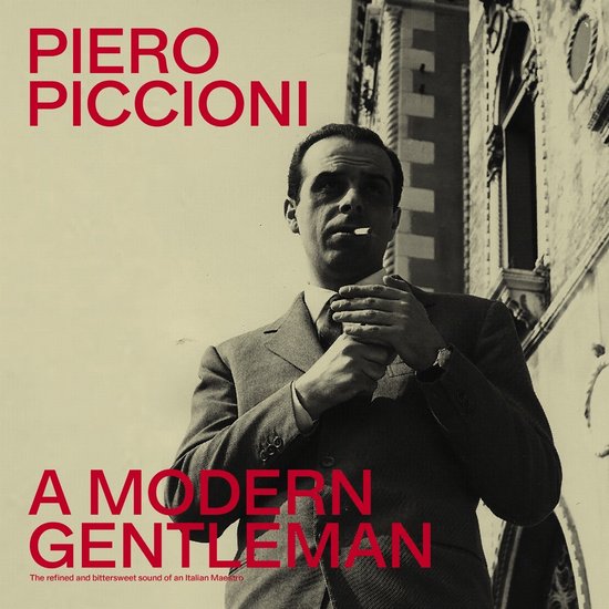 Piero Piccioni, "A Modern Gentleman" albumhoes met man in pak die een sigaret vasthoudt.