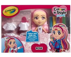 foto van Crayola Colour & Style Friends - Rosa - Deluxe pop - Versier en kleed je pop aan!