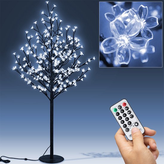 Kerstbloesem, 180 cm, 200 LED's, blauwe verlichting, kerstboom, kerstversiering, voor binnen/buitengebruik