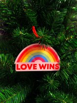 Ornament - Love Wins - Regenboog - Kerstversiering - Kersthanger - Kerstdecoratie - LGBTQ+ - Liefde - Cadeau