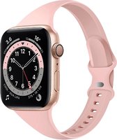 Compatible apple watch bandje - By Qubix - Sportbandje Slim Fit - Lichtroze - Geschikt voor Apple Watch 38mm / 40mm / 41mm - Apple watch series 3/4/5/6/7