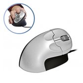 ErgoSupply Grip Verticale Muis met draad - Ergonomische Computermuis - Bedraad - Voor Laptop of Computer - Mouse - Rechtshandig en Ergonomisch - Zilver met Zwart