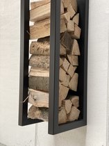 Merkloos - Brandhoutrek - 29,5x165x31 - Design - Zwart Staal