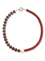 Zatthu Jewelry - N21AW358 - Hege rode hart ketting met halfedelsteen