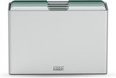 Joseph Joseph Folio™ Snijplankenset 4-delig – Large – Lichtgroen – Kleurgecodeerd – Met Opbergstand – RVS Handgrepen