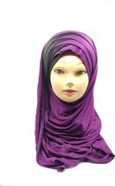 Elagante paarse hoofddoek, Mooie hijab.