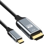 USB C naar HDMI kabel - 4K@60Hz - 3 meter - Zilver - Allteq
