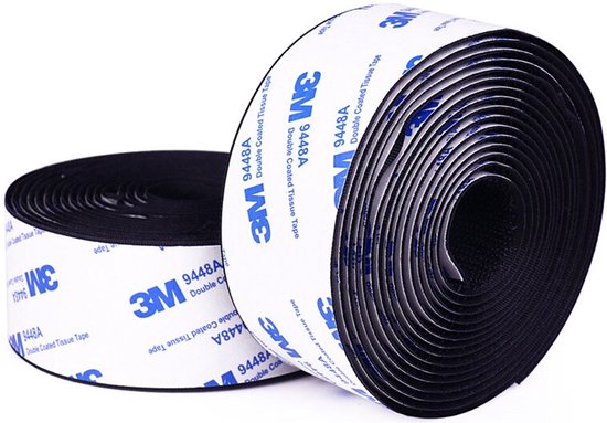 3M Zelfklevend Klittenband Rol - 1 Meter - 25mm breed - Zwart - 3M Tape -  Klittenband... | bol.com