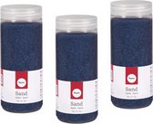 5x pakjes fijn decoratie zand blauw 475 ml - decoratie - zandkorrels / knutselmateriaal