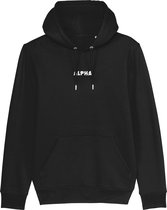 Hoodie heren - Alpha distorted - Wurban Wear | Streetwear | Premium fit | Heren trui | Sweater | Zwart