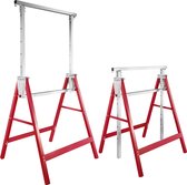 Busser® Heavy Duty Schildersezel 2 Stuks Rood - Easel - Schilderen & Bewerken - Workshop - Metaalwerk - Zwaar Hout - Stalen Constructie