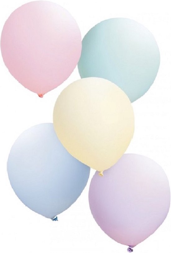 Ballonnen Pastel kleuren assorti 12 inch - baby - verjaardagversiering per 50 stuks.