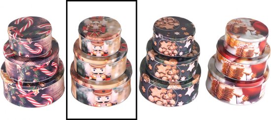Pot à biscuits de Noël - lot de 3 tailles - motif soldat de plomb