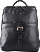 WILD WOODS Compacte Leren Dames Rugtas - Backpack / Rugzak - Nappa Leer - Zwart