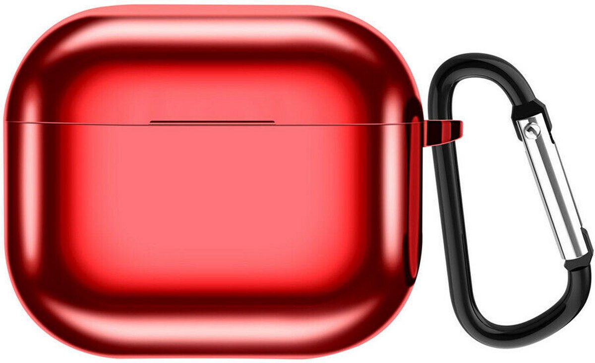 Shieldcase Case geschikt voor Airpods 3 Metallic TPU case - rood