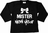 Shirt met tekst oud en nieuw-Mister New Year-T-shirt zwart nieuwjaar kind-Maat 56