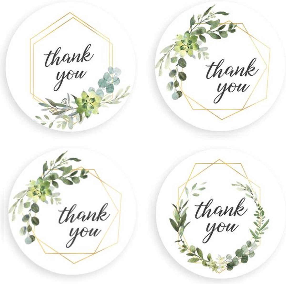 Thank you stickers - Sluitsticker - Sluitzegel - Bedankt stickers - Wit 50 stuks