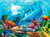 Diamond Painting - Zee - Dolfijnen - 40x50 cm - Vierkante Steentjes - Dieren - Volwassenen - Hobby - Cadeau - Moederdag - Kado