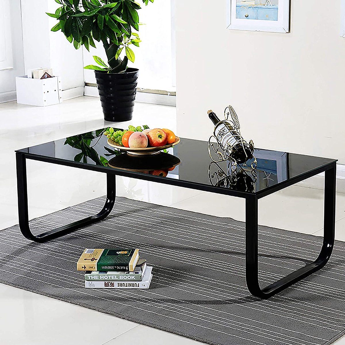 Vintage Mid Century moderne driehoek salontafel met glazen blad massief houten basis voor woonkamer patio studeerkamer 81,8 x 56,9 x 40,6 cm