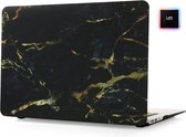 MacBook Air 13 Inch Hard Case - Hardcover Shock Proof Hardcase Hoes Macbook Air M1 2020 (A2337) Cover - Marble Black/Gold