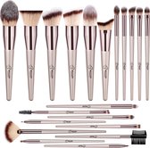 FMF- Bestope - 20-delige make-up kwasten set - rosé zilver -