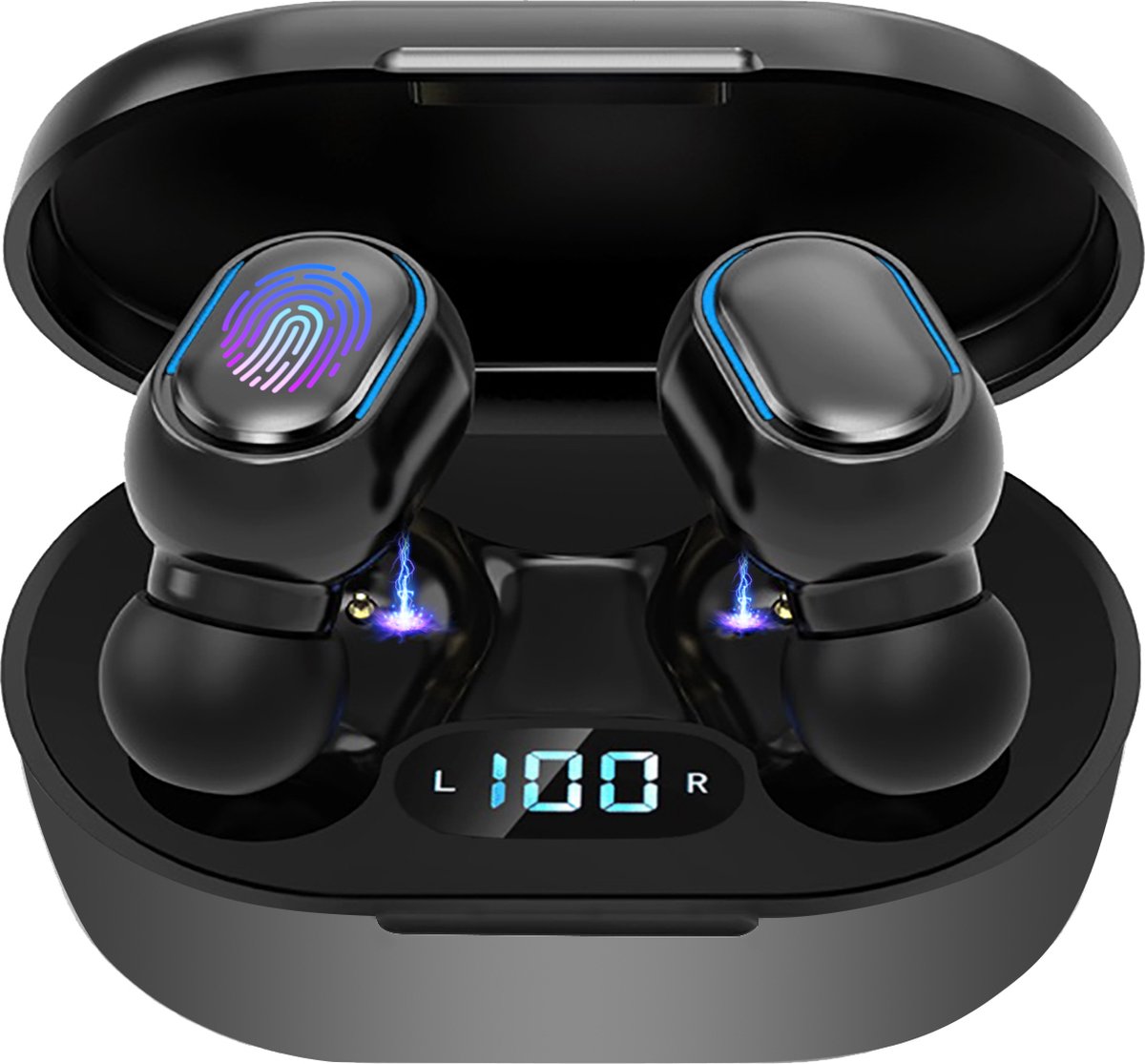 QuchiQ™ Draadloze Oordopjes - Oordopjes Draadloos - In-ear Oordopjes - Earpods - Wireless Earphones - Sport Oordopjes - Wireless Earbuds met Oplaadcase - Zwart