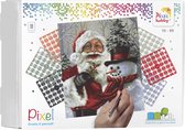Pixelhobby geschenkdoos KERST 9 basisplaten - Kerstman met sneeuwman