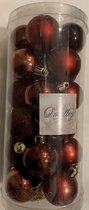Totally Christmas | Kerstbal 4 cm | 24 stuks | Mix Koker | Ruby Red